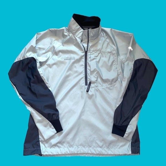 Columbia Gray and Blue windbreaker - Picture 1 of 8